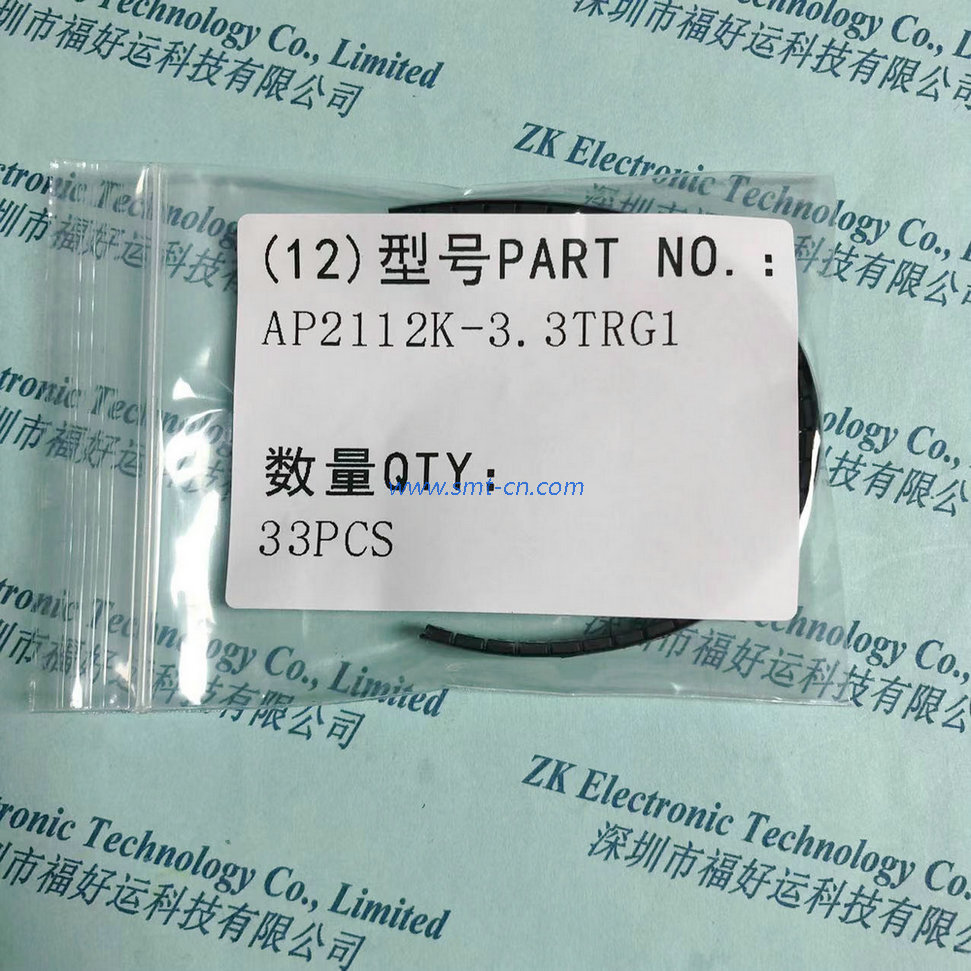  AP2112K-3.3TRG1 CI REG LINEAR 3.3V 600MA SOT2 DIODES INCORPORATED package SOT23-5